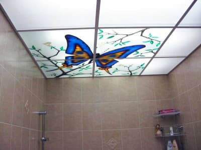 Натяжной потолок Double Vision для ванной